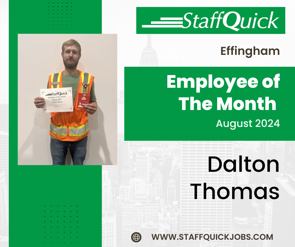 Effingham StaffQuick Employee of the Month of August