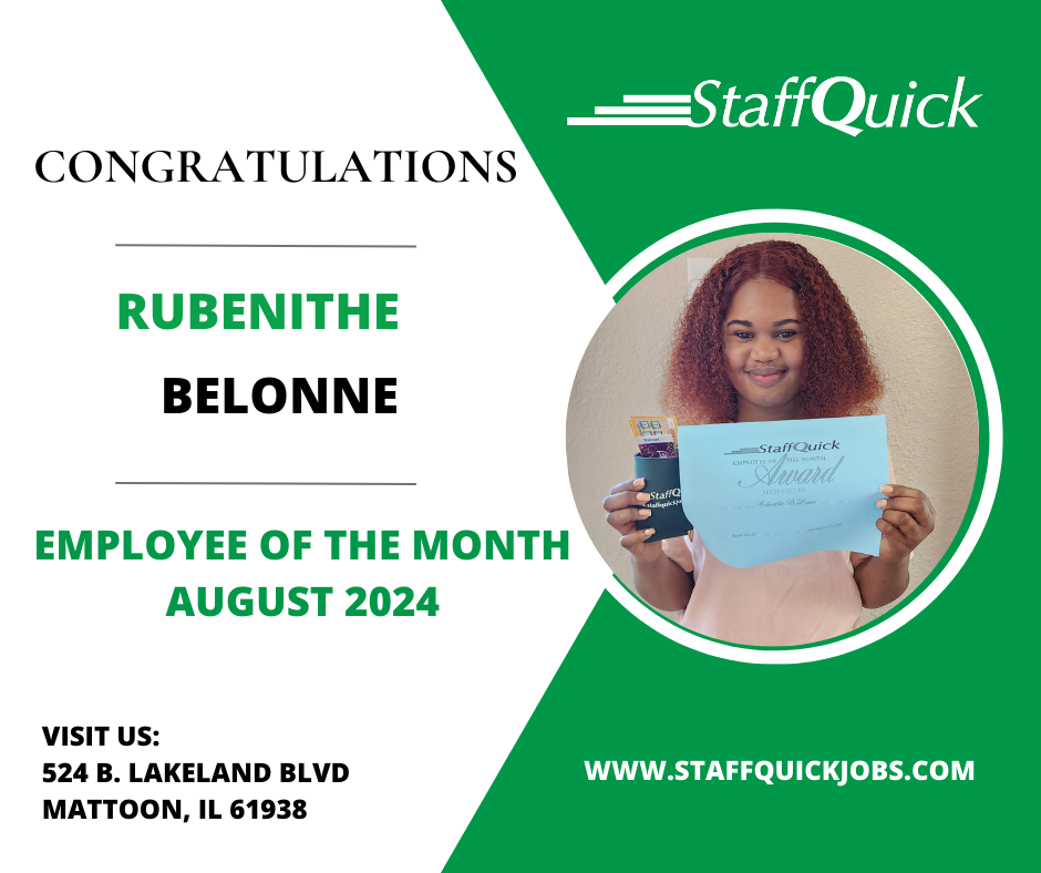 Mattoon StaffQuick Employee of the Month of August