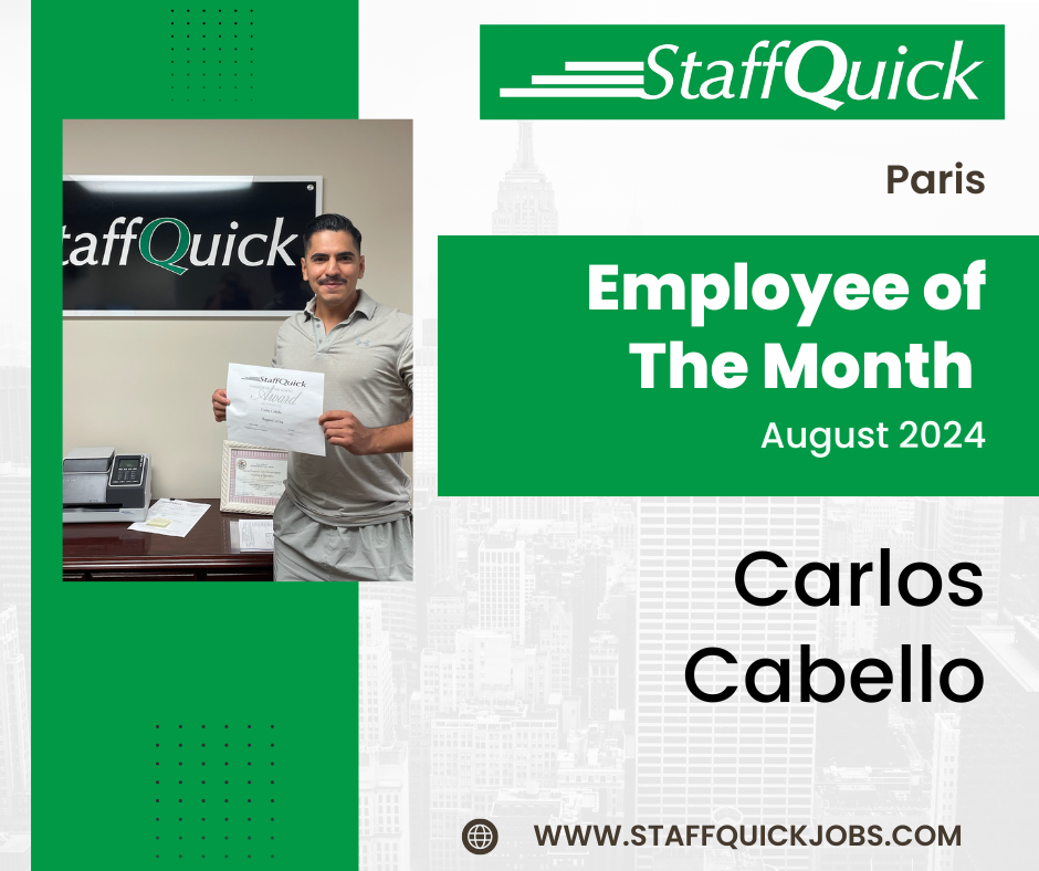 Paris StaffQuick Employee of the Month of August