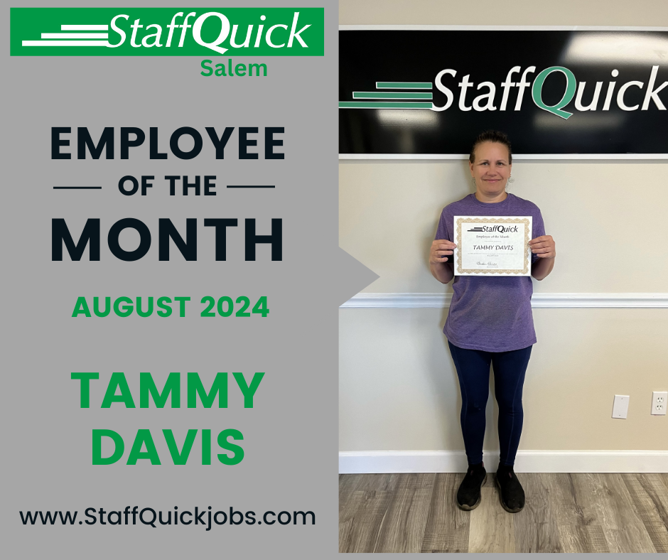 Salem StaffQuick Employee of the Month of August