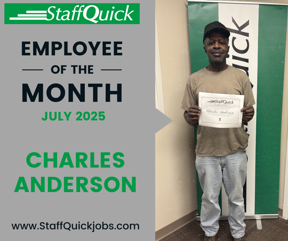StaffQuick July employee of the month  Charles Anderson