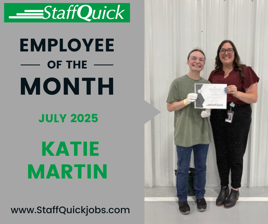 StaffQuick July employee of the month  Katie Martin