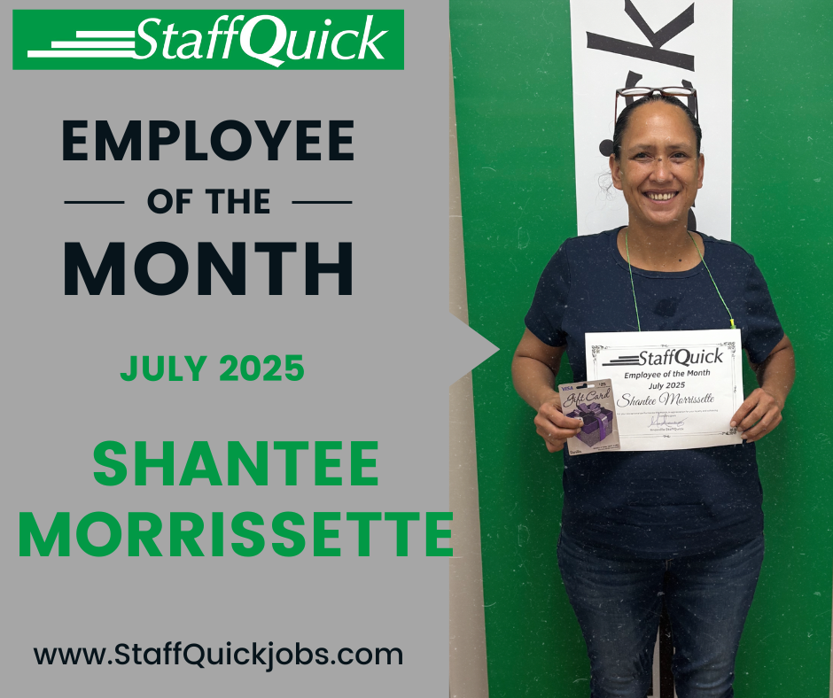 StaffQuick July employee of the month Shantee Morrissette