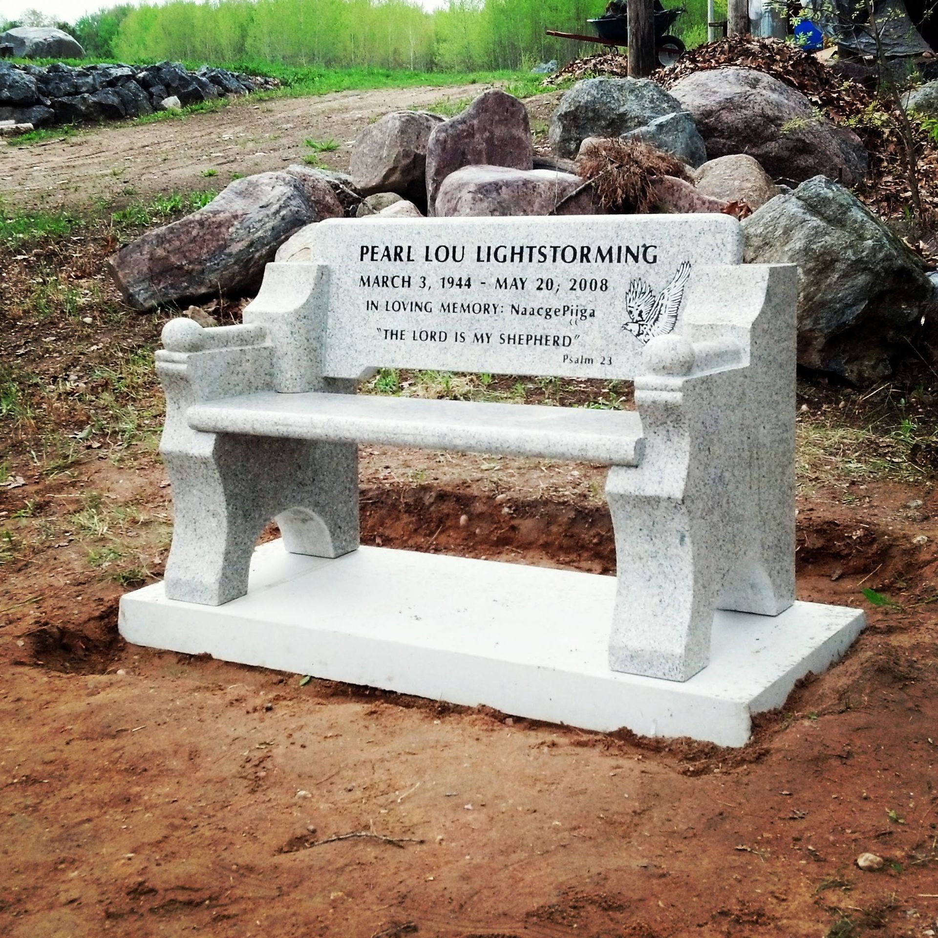 A stone bench