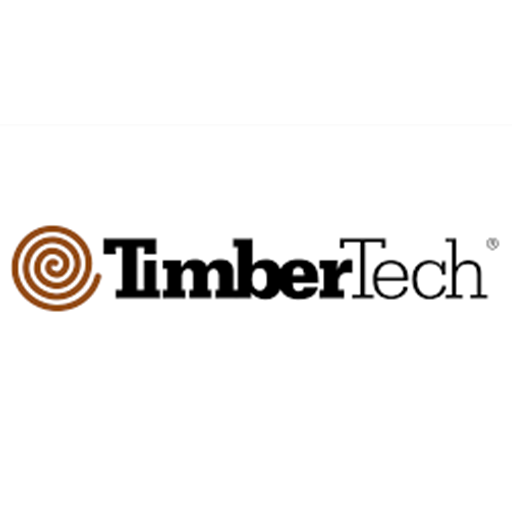 The TimberTech logo, featuring a brown circular spiral icon next to the brand name in black serif text.