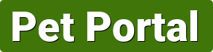 A green sign that says pet portal in white letters