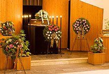 Flower arrangement at the funeral