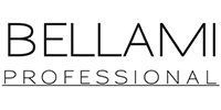 A black and white logo for bellami professional on a white background.