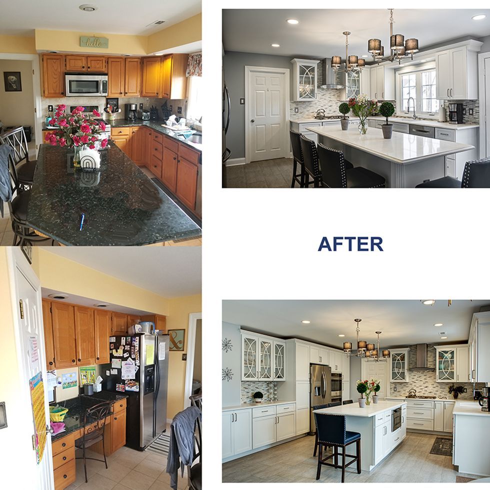 Kitchen before and after renovation
