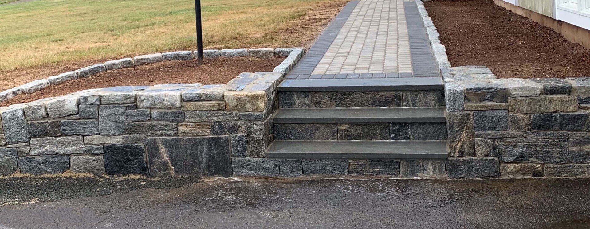 Beautiful steps and retaining wall