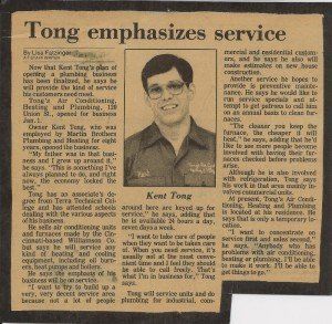 Tong's Air Conditioning, Heating and Plumbing history