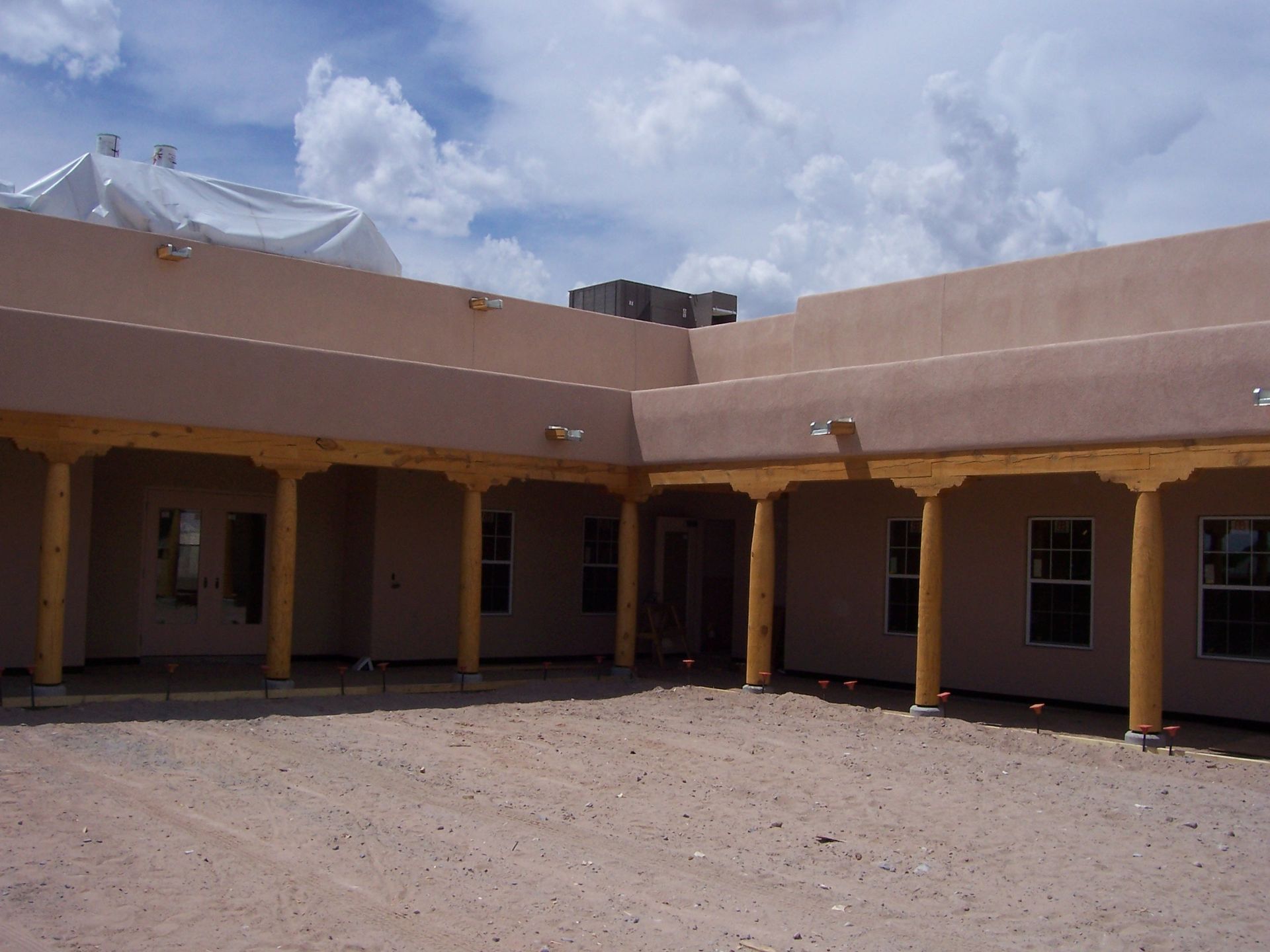 a large building with a lot of windows and columns