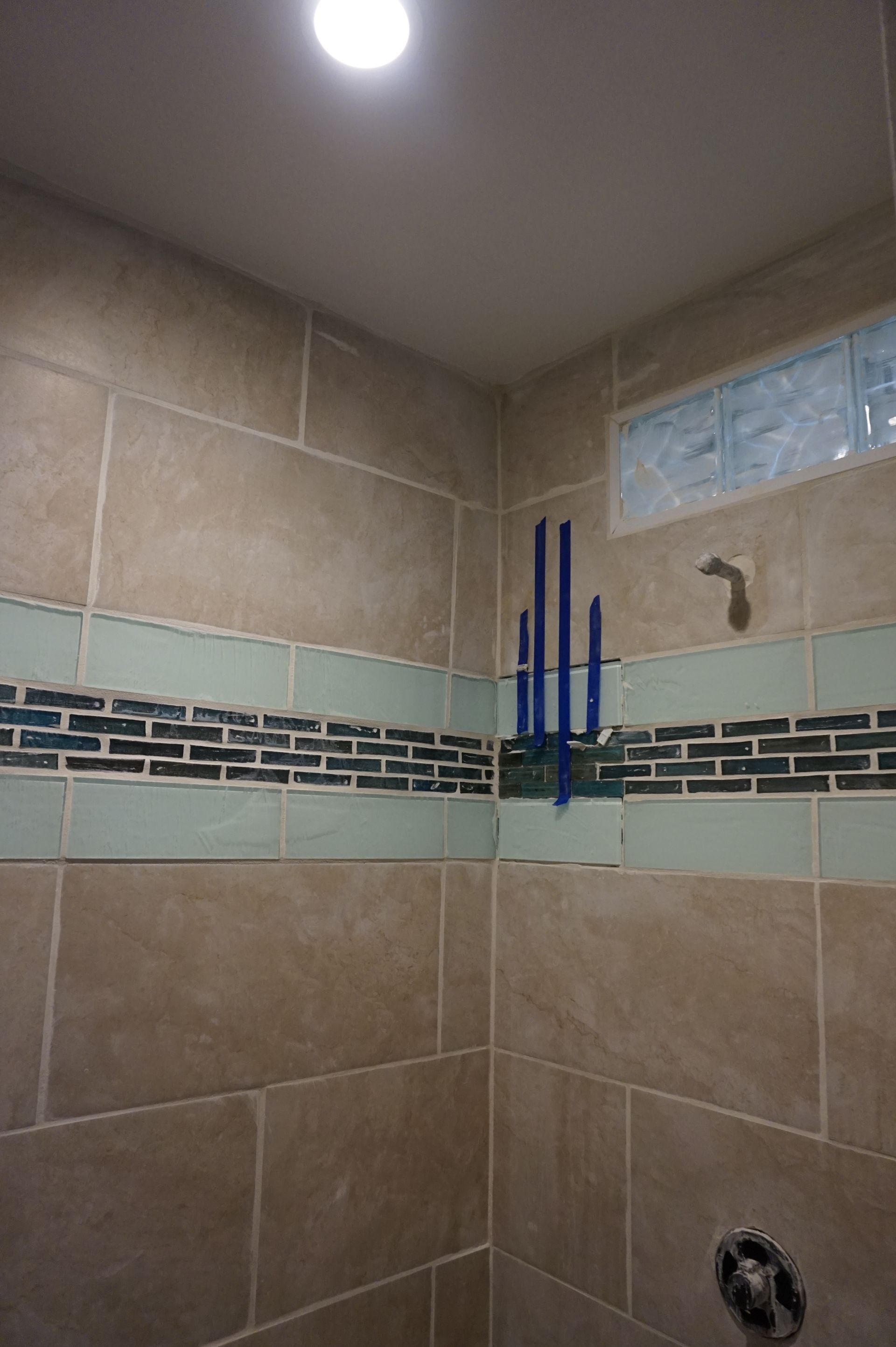a bathroom with shower