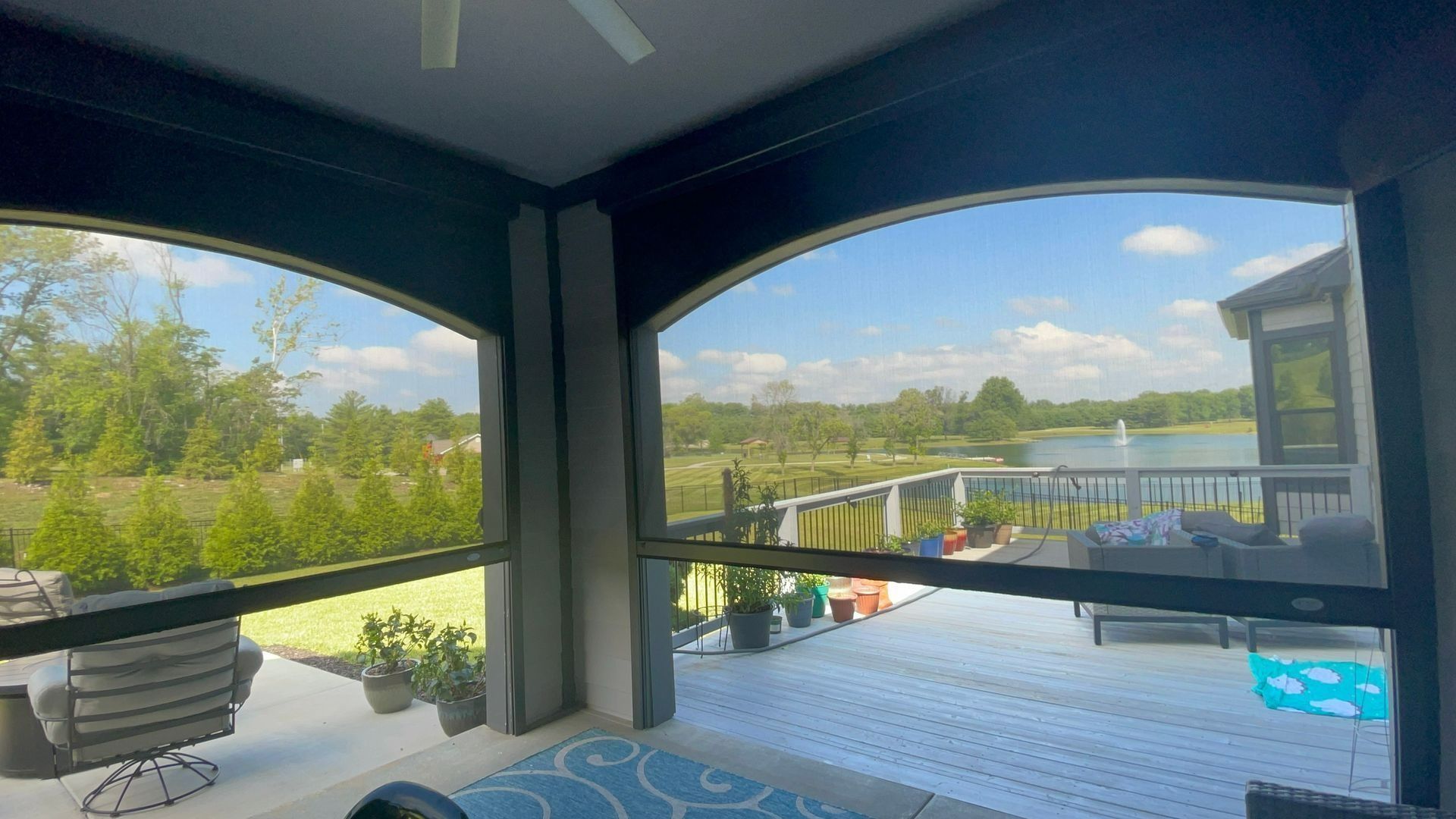 Custom motorized retractable screens