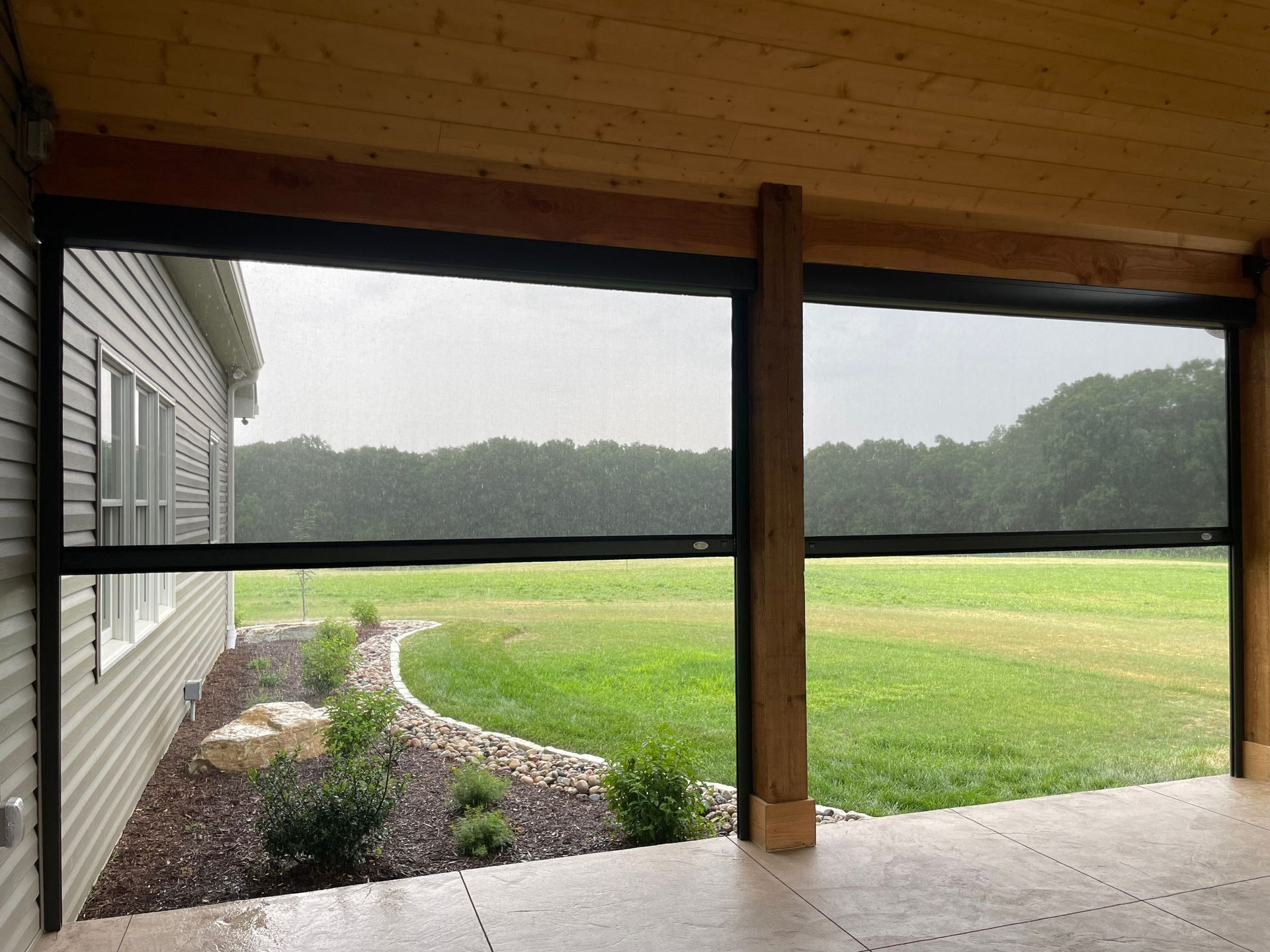 Custom motorized retractable screens