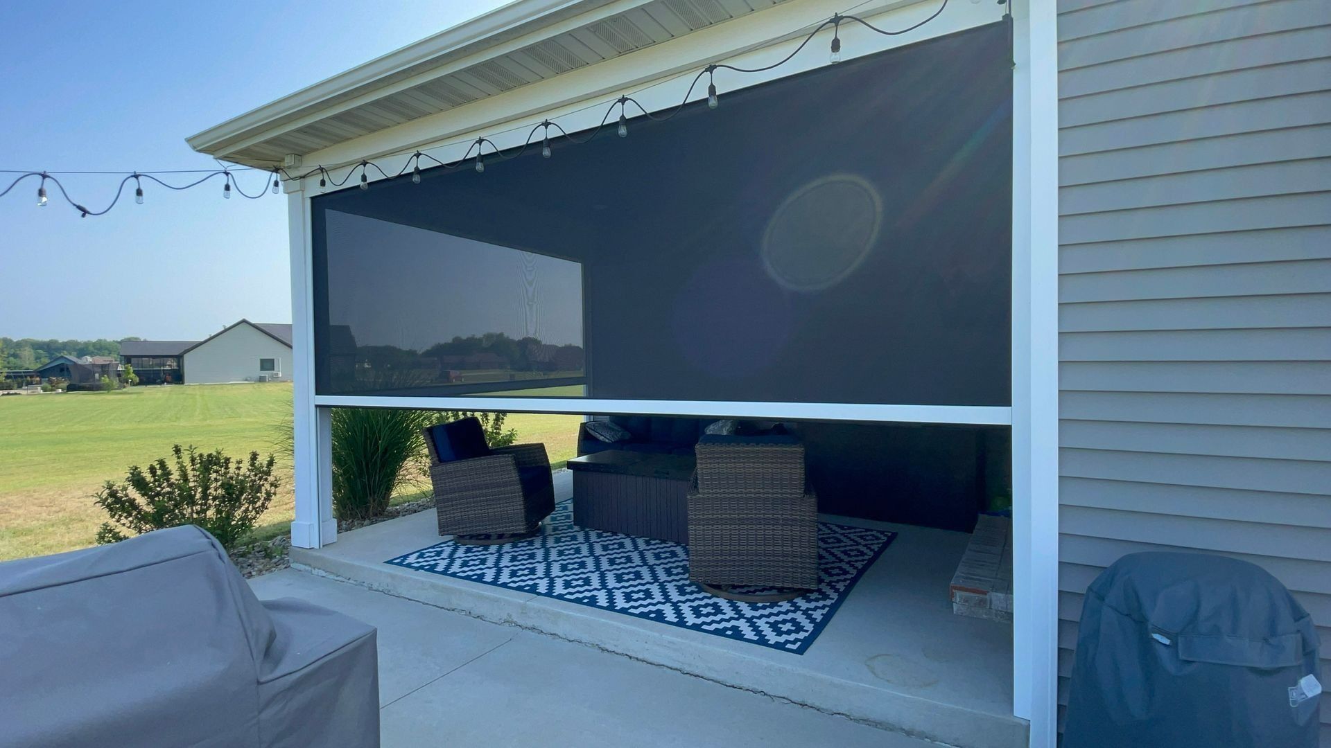 Custom motorized retractable screens #16
