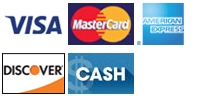Visa | Mastercard | American Express | Discover | Cash