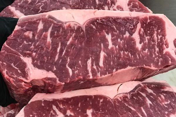 A piece of raw steak