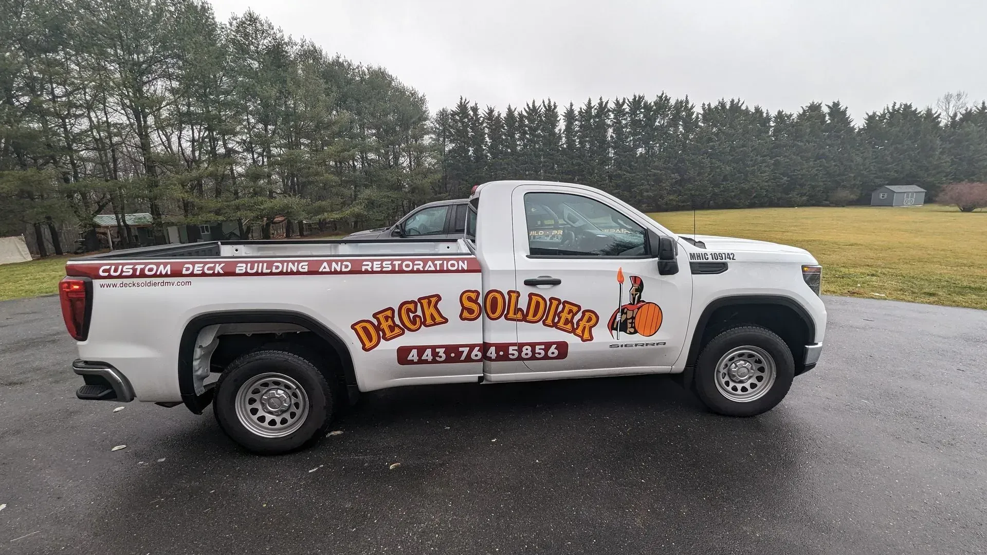 White pickup truck with 