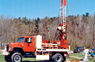 A well drilling truck