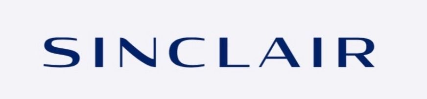 The word sinclair is written in blue letters on a white background.