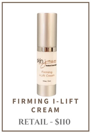 Skin-Jäge Firming I-Lift Cream bottle, gold and white, with the price $110.