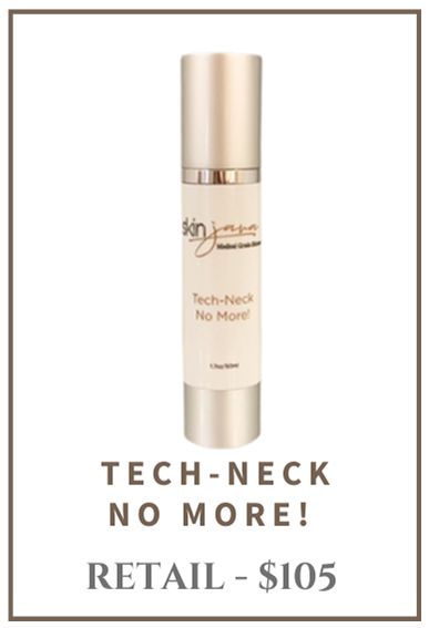 Bottle of Tech-Neck No More! skincare product. Price is $105.