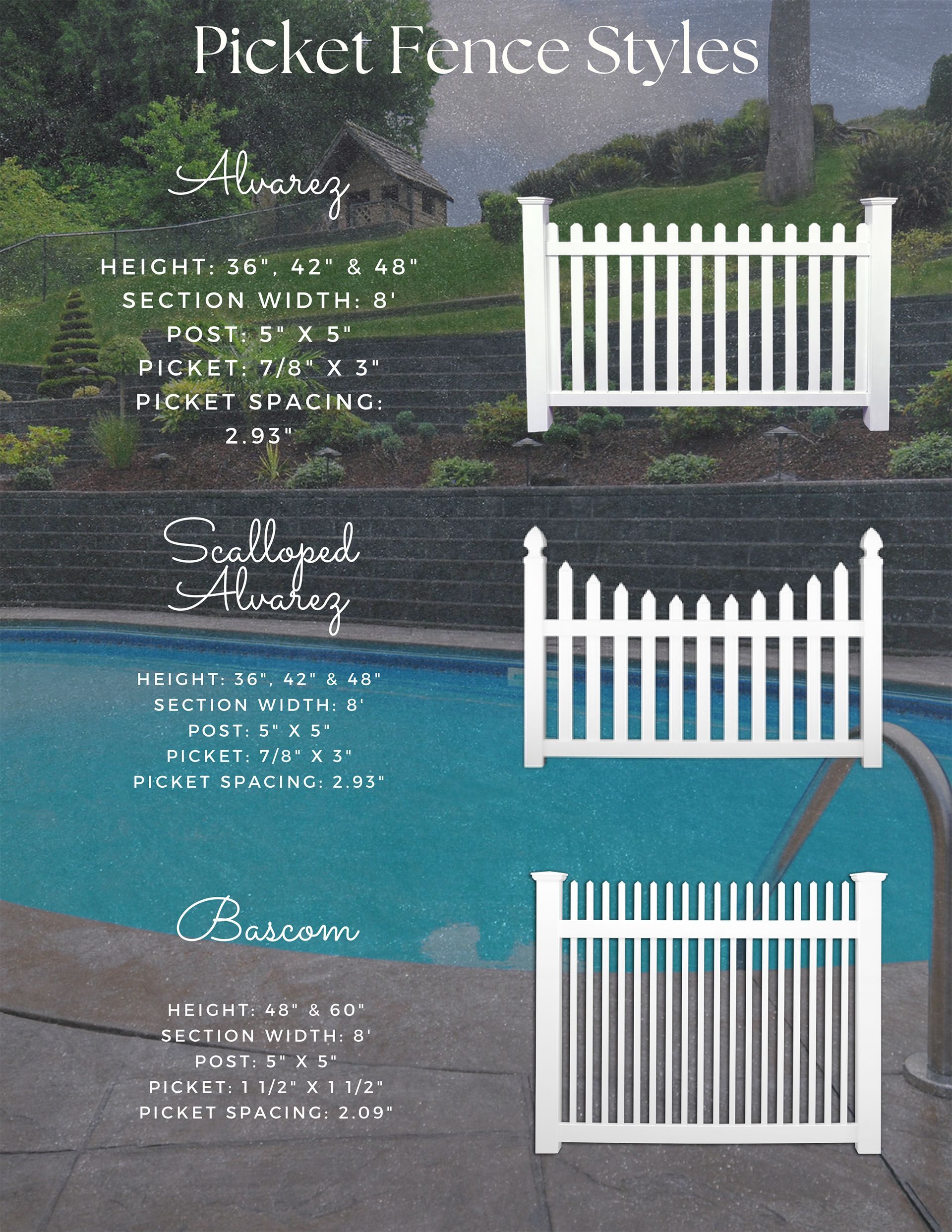 Badger Vinyl Products Brochure Picket Fence Styles
