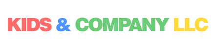 Kids & Company LLC logo in pink, blue, and green text on a white background