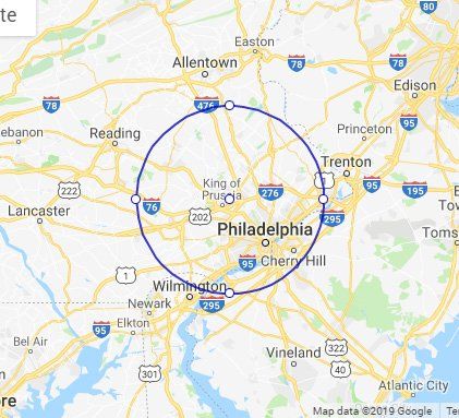 Southeastern, PA - Radius Map