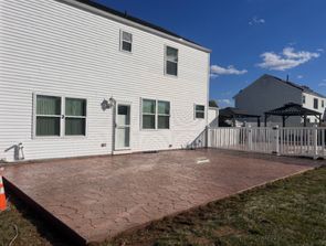 Backyard patio construction after