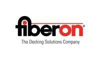 Fiberon logo: Black and red text on white. The Decking Solutions Company below.