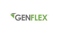 GENFLEX logo with gray text and a green diamond and the word GENFLEX in green.