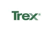 Trex logo, green text with angled lines to the right of the 