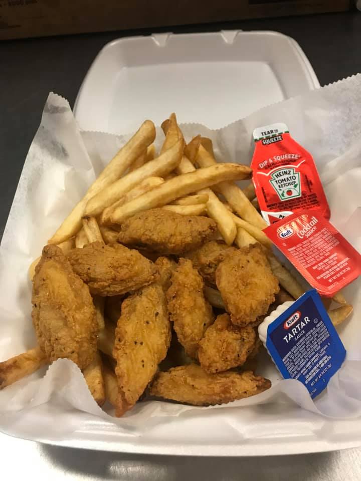 Fries and chickens