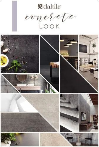 Modern interior mood board with black, white, gray, and beige textured design samples