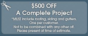 $500 off a complete project