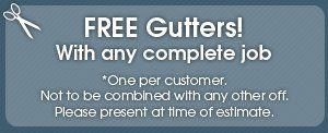 Free gutters with any complete job