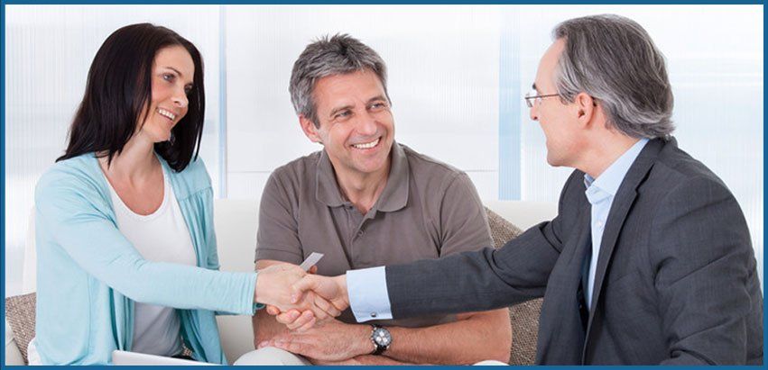 Couple meeting with lawyer