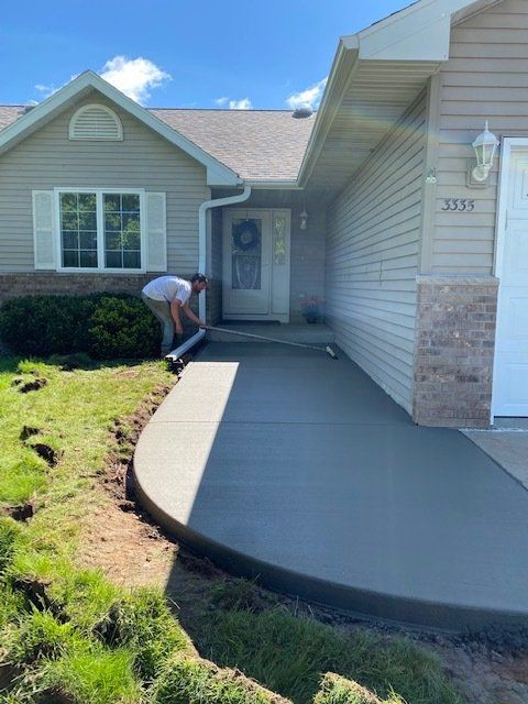 concrete side of the house