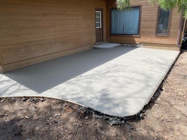 concrete side parking area