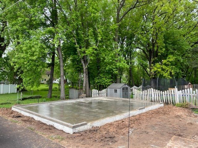 concrete flooring area