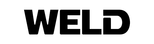 The word weld is written in black on a white background.