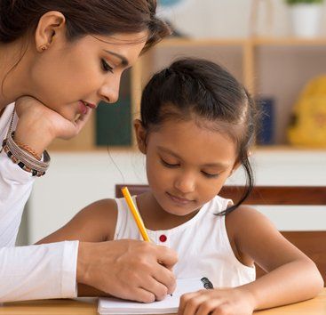 Child studying