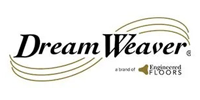 Logo for Dream Weaver, a brand of Engineered Floors, featuring stylized text with sweeping gold lines.