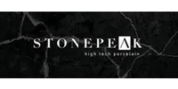 Stonepeak logo with white text over a dark, black marble-patterned background.