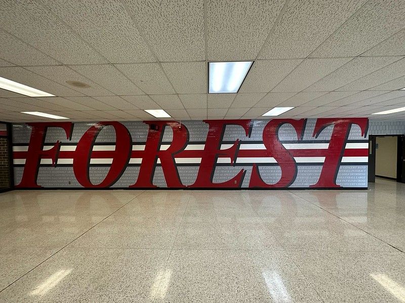 Large red lettering spelling 