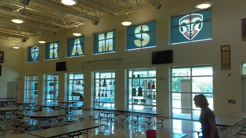 A school cafeteria with 