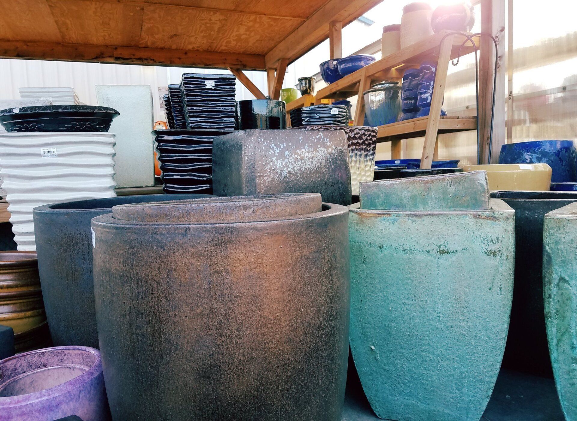 A bunch of pots are stacked on top of each other