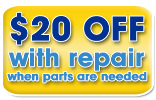 $20 OFF with repair and services as needed | Mundelein, IL | A Absolute Appliance Repair | 847-949-4011